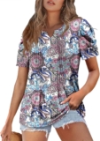 BETTE BOUTIK Womens Summer Tunic Tops Short Sleeve Trendy Shirts Casual Blouse