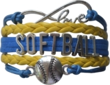 Softball Infinity Charm Bracelet- Softball Jewelry – Adjustable Bracelet for Softball Player, Team and Coaches Gifts