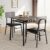 GarveeHome Dining Table for 2 with Storage Rack, Small Kitchen Table for 2 with Metal Frame, Square Table with Upholstered Chairs Set of 2, 3-Piece Dining Room Set for Small Space, Apartment, Gray