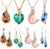 MTLEE 4 Set Peacock Jewelry Sets for Women Crystal Necklace Earrings Rhinestone Waterdrop Pendant Heart Charm Hook Earrings Indian Jewelry Set for Mother’s Gift Valentine’s Gifts Lover Ladies