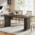 Tribesigns 63-inch Dining Table for 4-6, Farmhouse Kitchen Table with Large Tabletop, Rectangular Dinner Eating Table for Dining Room, Living Room, Kitchen, Dark Gray