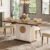 Tribesigns 55″ Rectangular Dining Table for 4 to 6 People, Farmhouse Wood Dinner Table for Kitchen, Dining Room & Living Room, Oak Brown & White