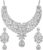 Touchstone Hollywood Glamour Pretty Filigree Paisley Motif Rhinestones Studded Diamond Look Designer Bridal Jewelry Hasli Necklace Set For Women In Antique Gold or White or Silver Tone.