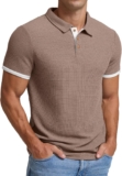 Sailwind Men’s Waffle Knit Short Sleeve Casual Polo Shirts