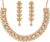 Touchstone Indian jewelry sets for women wedding necklace set gold statement jewellery bollywood rhinestones formal evening joyeria in antique gold or white tone paisley motif.