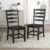 Lexicon Farmhouse Dining Chairs Set of 2, Kitchen Dining Chairs with Sturdy Solid Wood Frame, Legs, Footrest, High Ladder Back, Comfortable Classic Wooden Armless Side Seat, Easy Assembly, Black