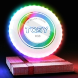 TOSY Flying Disc – 16 Million Color RGB or 36 LEDs, Extremely Bright, Smart Modes, Auto Light Up, Rechargeable, Cool Fun Christmas, Birthday & Camping Gift for Men/Boys/Teens/Kids, 175g Frisbee